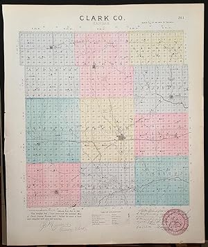 [Map] Clark County, Kansas [backed with] Ashland (of Clark Co.)