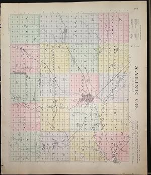[Map] Saline County, Kansas [backed with] Bennington, Delphos, Ada, Niles, Verdi, & Tescott (of O...
