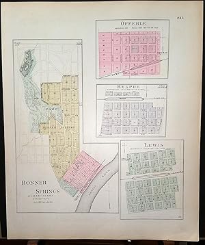 [Map] Bonner Springs (of Wyandotte County, Kansas), Offerle, Belpre, & Lewis (of Edwards Co.) [ba...