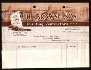 Commercial Invoice from C. H. Braun & Son, Painting Contractors, 1949