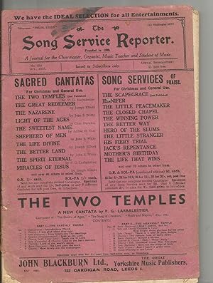 The Song Service Reporter No 259. Oct. 1935. Publisher's Catalogue with Examples of Music, Both R...