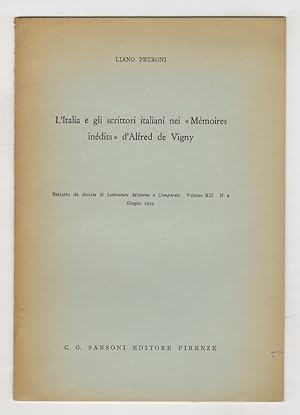 L'Italia e gli scrittori italiani nei "Mémoires inédits" d'Alfred de Vigny.