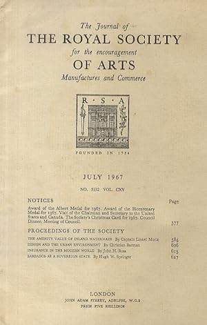 JOURNAL (THE) of the Royal Society for encouragement of arts manufactures and commerce. July 1967...