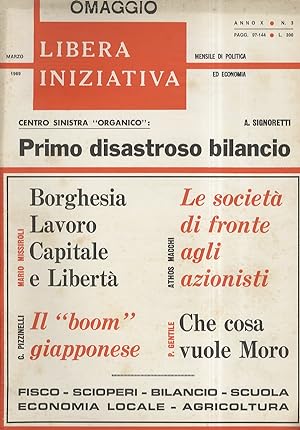 LIBERA iniziativa. Mensile di politica ed economia. Anno X. N. 3. Marzo 1969.
