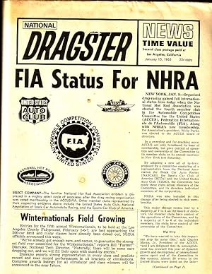 NATIONAL DRAGSTER January 15 1965 FIA STATUS FOR NHRA-RARE VG