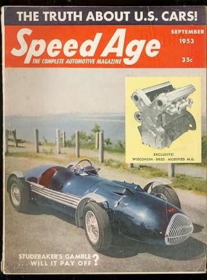 Speed Age 9/1953-Modified MG sports car-Roger Ward-Barney Oldfield-Ford Sr-VG