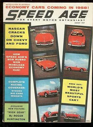 Speed Age 8/1957-BMW 507-NASCAR crackdown-Bugati-Corvette SS-Al Goertz-FR/G