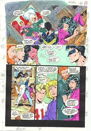 TEEN TITANS #7-PRODUCTION ART-COLOR GUIDE PG 15-JIMINEZ VG