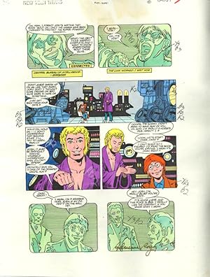 NEW TEEN TITANS #47-ORIGINAL D.C. PRODUCTION ART-PG 5 VG