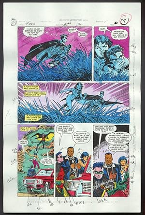 ROBIN #4-1990 PRODUCTION ART-COLOR GUIDE PG 5-TOM KYLE VG