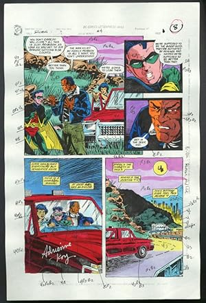 ROBIN #4-1990 PRODUCTION ART-COLOR GUIDE PG 6-TOM KYLE VG