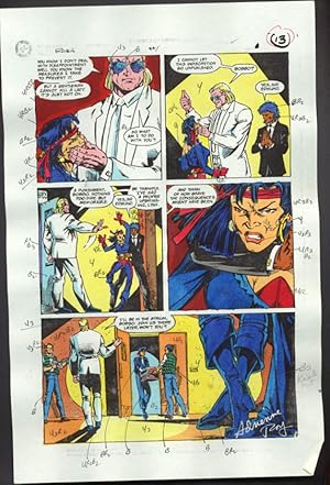 ROBIN #4-1990 PRODUCTION ART-COLOR GUIDE PG 9-TOM KYLE VG