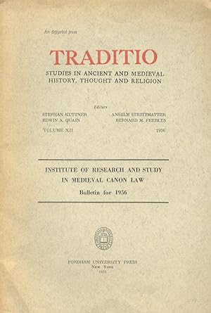 Institute of research and study in Medieval Canon Law. Bullettin for 1956.