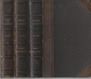 Voyage En Italie & Notes sur L'Angleterre Leather-bound by H. Taine 3 Vol. Set by H. Taine