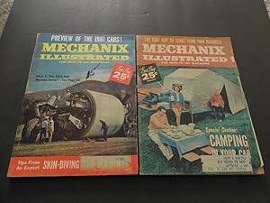2 Issues Mechanix Illustrated Jul-Aug 1960, Skin Diving, Camp In Your Car