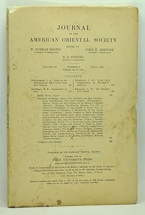 Journal of the American Oriental Society, Volume 53, Number 2 (June 1933)
