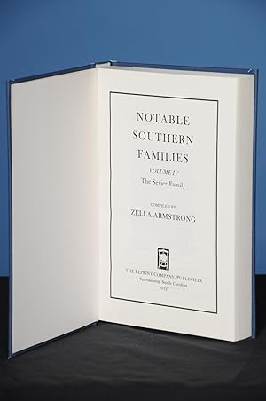 NOTABLE SOUTHERN FAMILIES, Vol. IV, The Sevier Family
