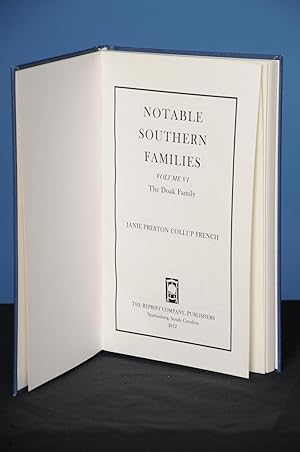 NOTABLE SOUTHERN FAMILIES, Vol. VI, The Doak Family
