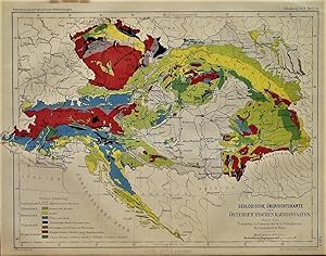 1863 Geological Overview Map of the Austrian Empire According to the Images of the k. k. Geologic...