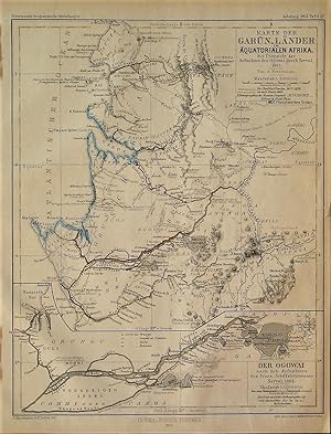 1863 Map of the Gabon Countries of Equatorial Africa. An Overview of the Recordings of Ogowai by ...