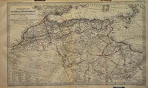 1866 Overview Map of the Travels of Gerhard Rohlfs in Morocco, Tuat, Tripoli, Fessen, etc., 1861-...