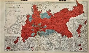 1866 Map of Prussia and the North German Confederation in September 1866. Designed by a. Peterman...