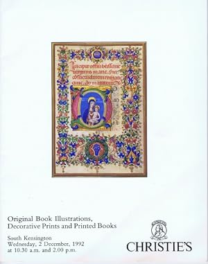 ORIGINAL BOOK ILLUSTRATIONS, DECORATIVE PRINTS AND PRINTED BOOKS (2 December 1992, South Kensington)