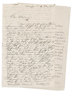 [Autograph letter signed ("Mor. Rugendas") to an unnamed recipient].Munich, 21 December 1852. 8vo...