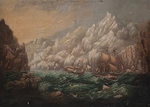 [The ships Erebus and Terror in the Arctic]. [England , ca. 1850 ]. Oil painting on canvas (65.5 ...