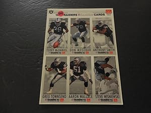 McDonald's Limited Edition Raiders GameDay Cards Sheet B 2 Of 3