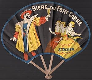 Eventail publicitaire Ancien Bière du Fort Carré, Saint Dizier (Haute Marne)
