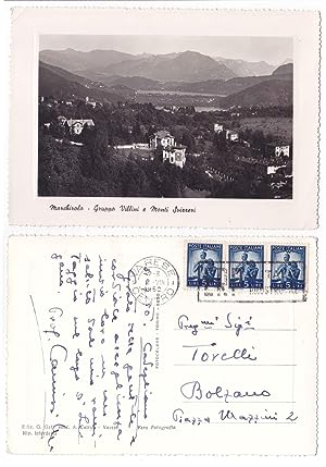 Marchirolo Gruppo villini e Monti Svizzeri Varese cartolina d'epoca Lombardia