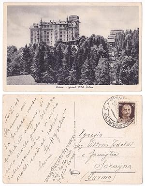 Varese Grand Hotel Palace cartolina d'epoca 1943 Lombardia francobollo