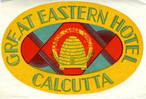 Baggage Label from Great Eastern Hotel, Calcutta