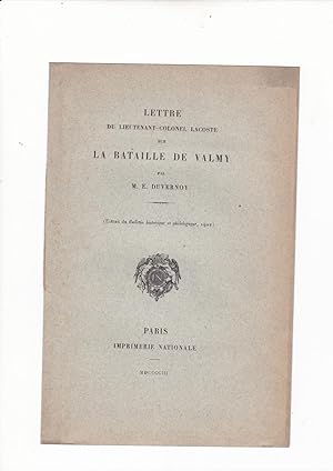 Lettre du Lieutenant colonel Lacoste sur la bataille de Valmy
