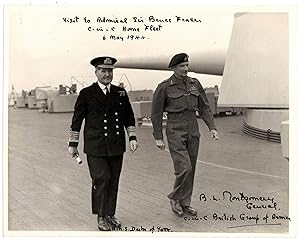 Official Admiralty Second World War photo of General Bernard Law Montgomery and Admiral Sir Bruce...