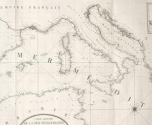 Carte rÈduite de la mer MÈditerranÈe et de la mer Noire dÈdiÈe et prÈsentÈe a S.M. l'Empereur et ...