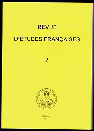 Revue d'études françaises [du Département d'études françaises de l'Université de Budapest], vol. 2