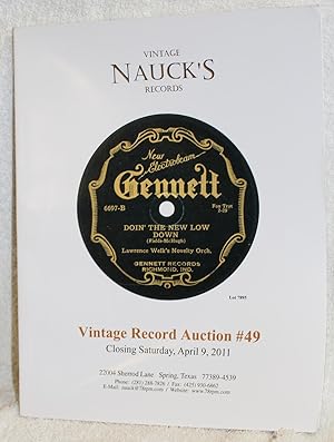 NAUCK'S VINTAGE RECORDS VINTAGE RECORD AUCTION #49 closing Saturday, April 9, 2011