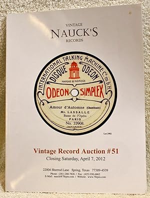NAUCK'S VINTAGE RECORDS VINTAGE RECORD AUCTION #51 closing Saturday, April 7, 2012