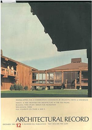 Architectural Record, n. 12, December 1966. Building types study: Design for recreation