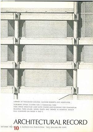 Architectural Record, n.10, October 1968. Building types study: Needs, costs and trends in hospit...