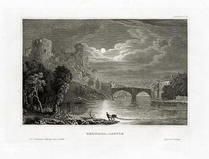 Antique Print-BARNARD CASTLE-TEESDALE-DURHAM-ENGLAND-Meyer-1850