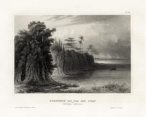 Antique Print-SAN JUAN-CENTRAL AMERICA-PANORAMA-BOAT-Meyer-1850