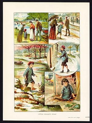 Antique Print-LITTLE WILLIE'S STORY-1878