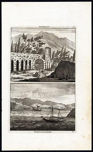 Antique Print-AQUEDUCT-PORT OF PALERMO-SICILY-ITALY-SHIP-Le Brun-de Bruyn-1700