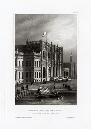 Antique Print-DOLMABAHCE-PALACE-BOSPORUS-BESIKTAS-ISTANBUL-TURKEY-Meyer-1840