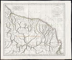 Rare Antique Map-FRENCH GUYANA-SURINAME-Jean Baptiste Poirson-Tardieu-1803