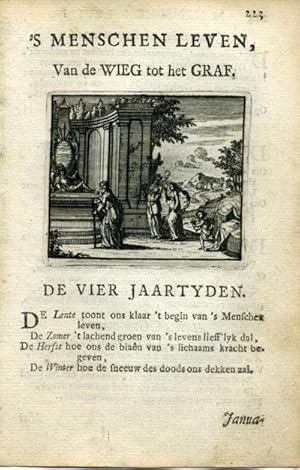 Antique Print-EMBLEMS-LIFE-CYCLE-CRADDLE-GRAVE-1756