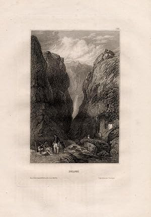 Antique Print-DELPHI-MOUNT PARNASSUS-GREECE-Meyer-1837
